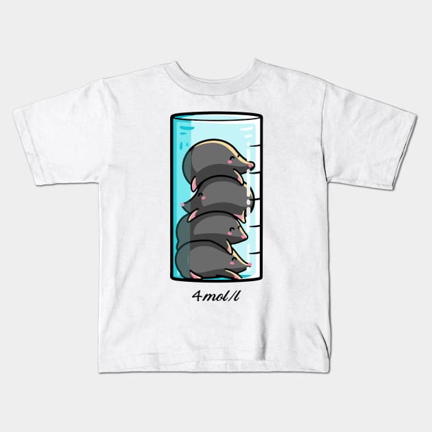 Four Moles Per Litre Kids T-Shirt by Cole Fisher shop